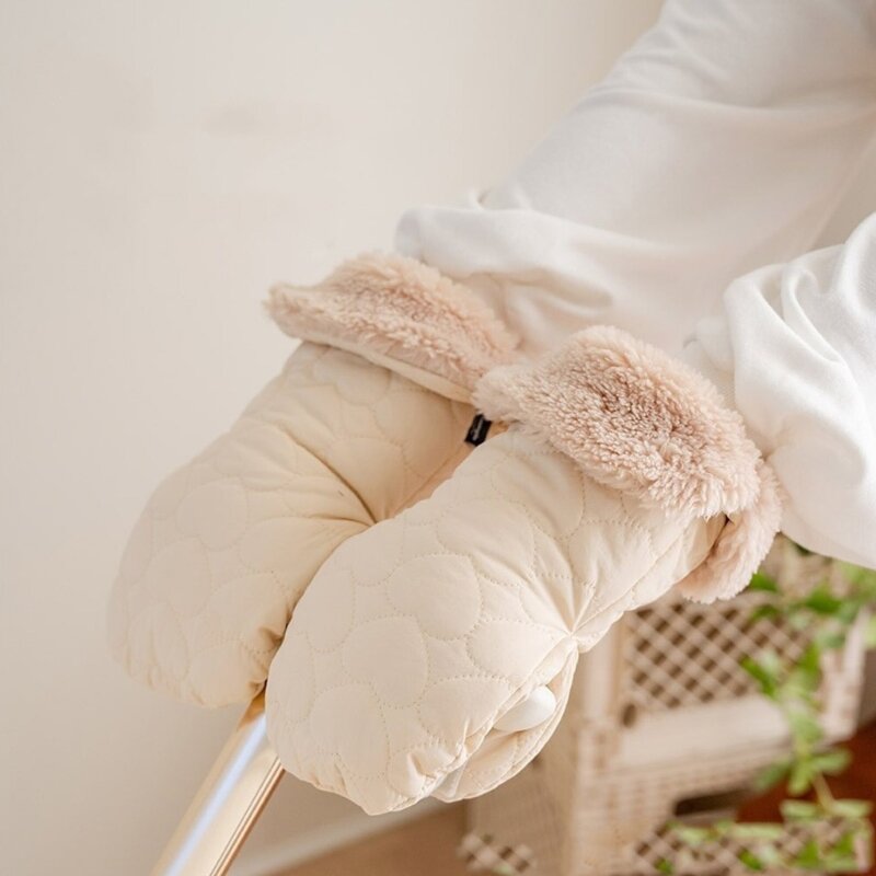 Stroller Fleece Hand Muff Pram Hand Muff Waterproof Pushchair Gloves Hand Warmer Anti-Freeze Thick Warm Winter Gloves