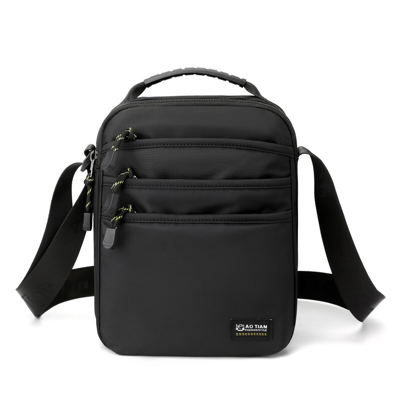 Men's Nylon Shoulder Bag Multi Pockets Crossbody Bag for Men Casual Lightweight Satchel Bag for Camping Hiking Travel Working