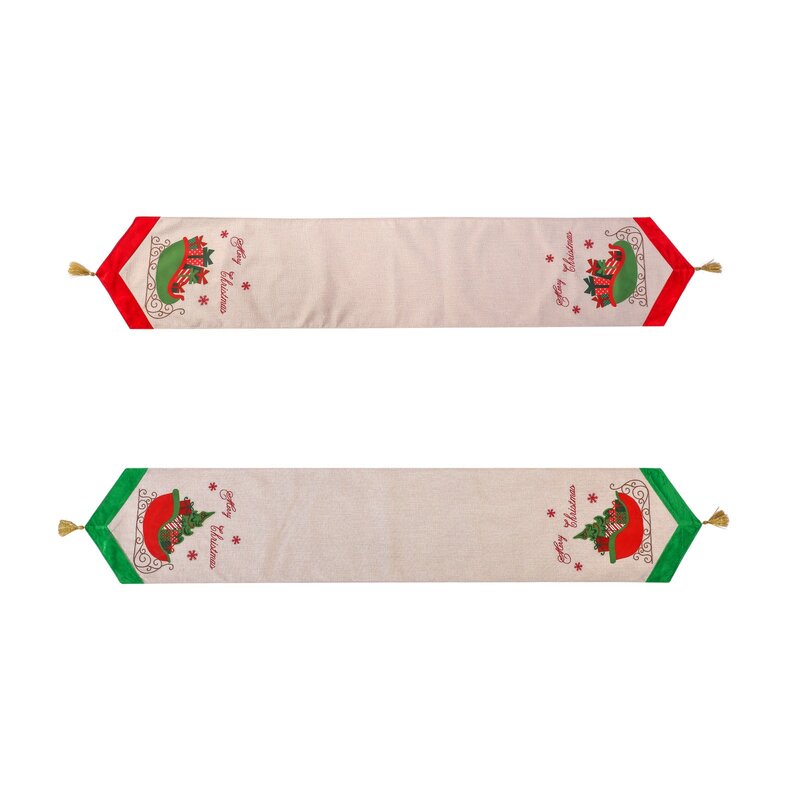 Nuova decorazione per la casa bandiera da tavola in lino decorazione creativa in tessuto natalizio