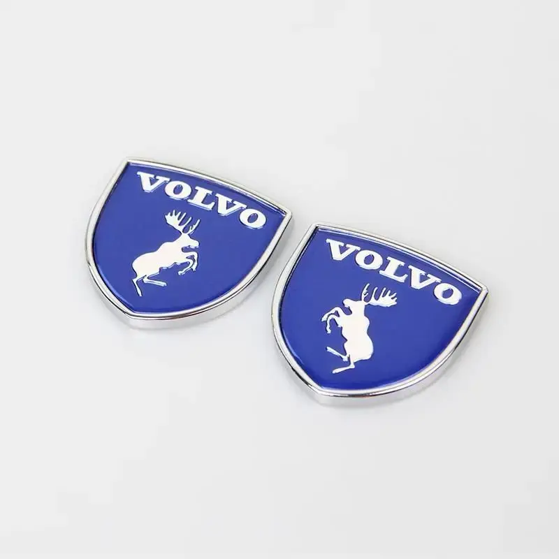 Elk Shield Car Body Tail Logo Badge, Elk Adesivos, para Volvo XC90xc70x60 40V50V60S50S70S9Elk, 2pcs, 3D