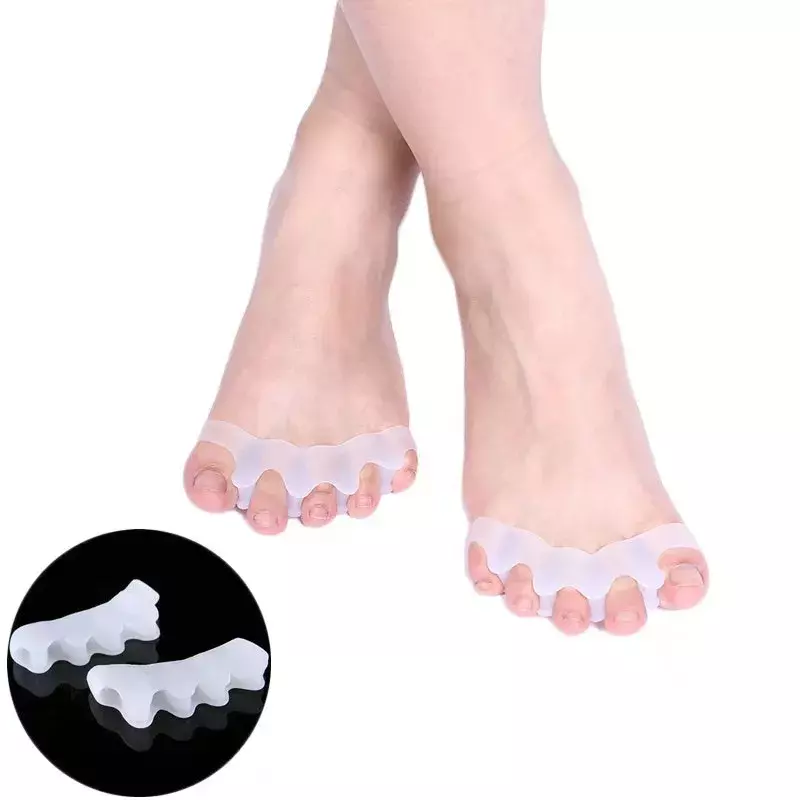 Silicone toe protector, separador do dedo do pé, alisador, alívio da dor, cuidados com os pés, 5 cores