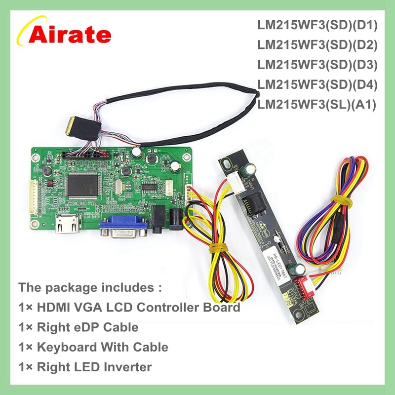 Kit de contrôleur VGA LCD LED 30 broches eDP, panneau de moniteur compatible HDMI, bricolage pour LM215WF3(SD)(D1) SDwiches/SDD3 SDD4 discreA1418 1920X1080