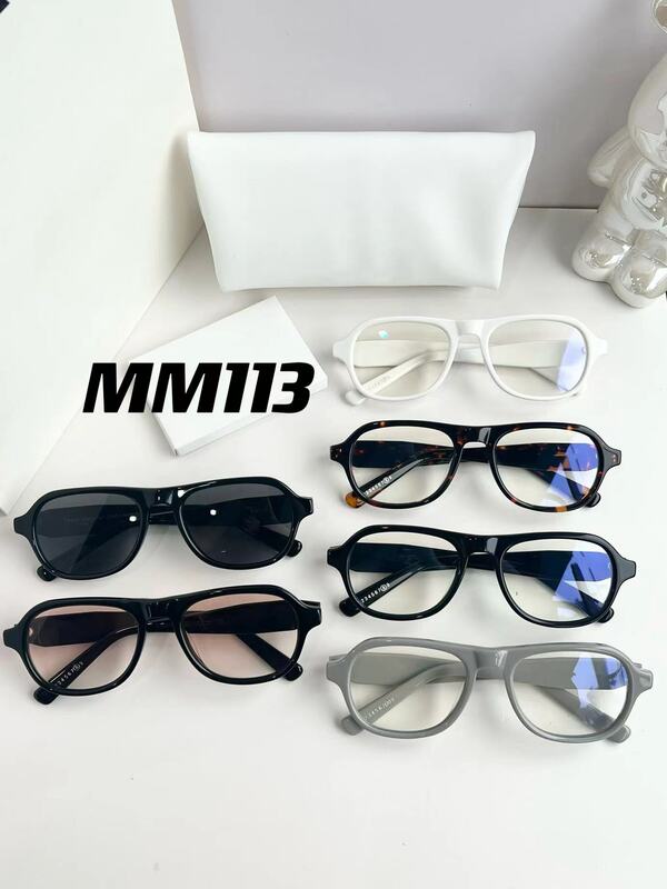 Gafas de sol suaves MM113 para hombre y mujer, lentes de sol ovaladas para playa, diseño de marca coreana, GM, protección UV400, para viaje, novedad de 2024