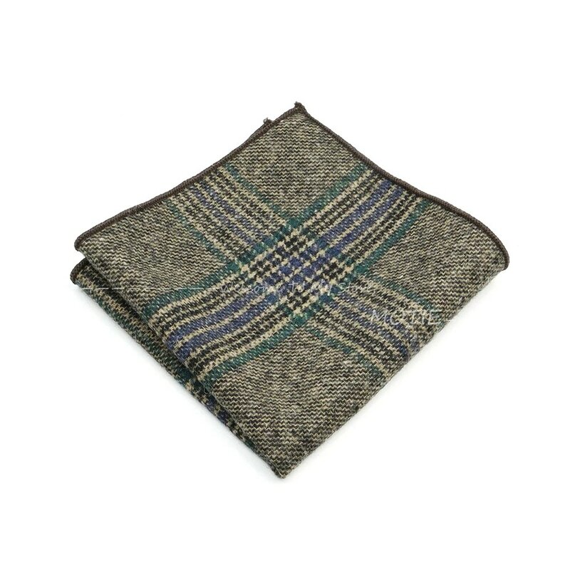 Fazzoletto da taschino a righe scozzese classico da uomo fazzoletto da taschino in lana marrone grigio fazzoletto da regalo per la festa nuziale per accessori da uomo