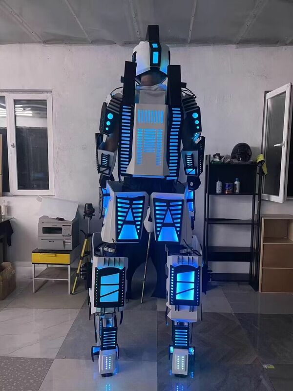 Traje Led de armadura de Robot para fiesta de Navidad, cumpleaños, Año Nuevo, espectáculo de baile, atuendo de Festival