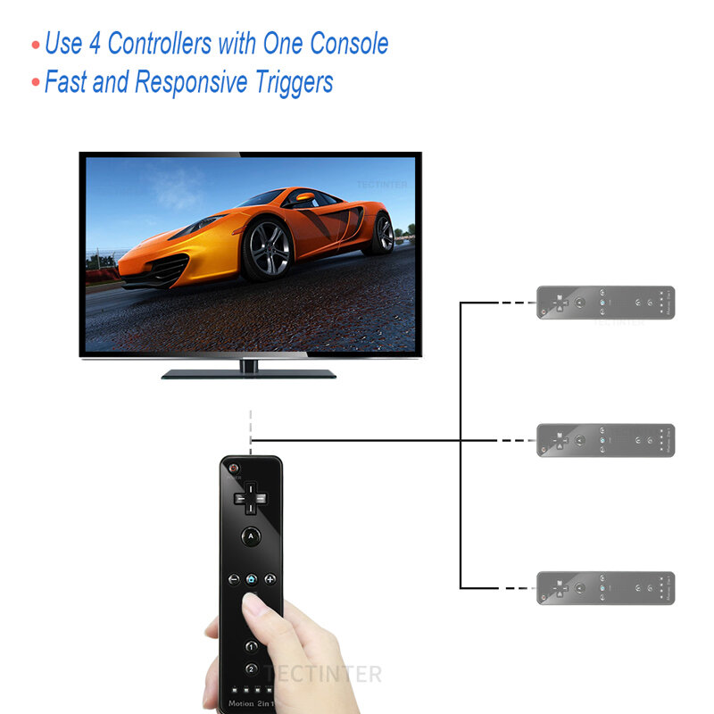 Mando a distancia Compatible con Nintendo Wii, Nunchuck mando inalámbrico, mando a distancia, Joypad opcional Motion Plus