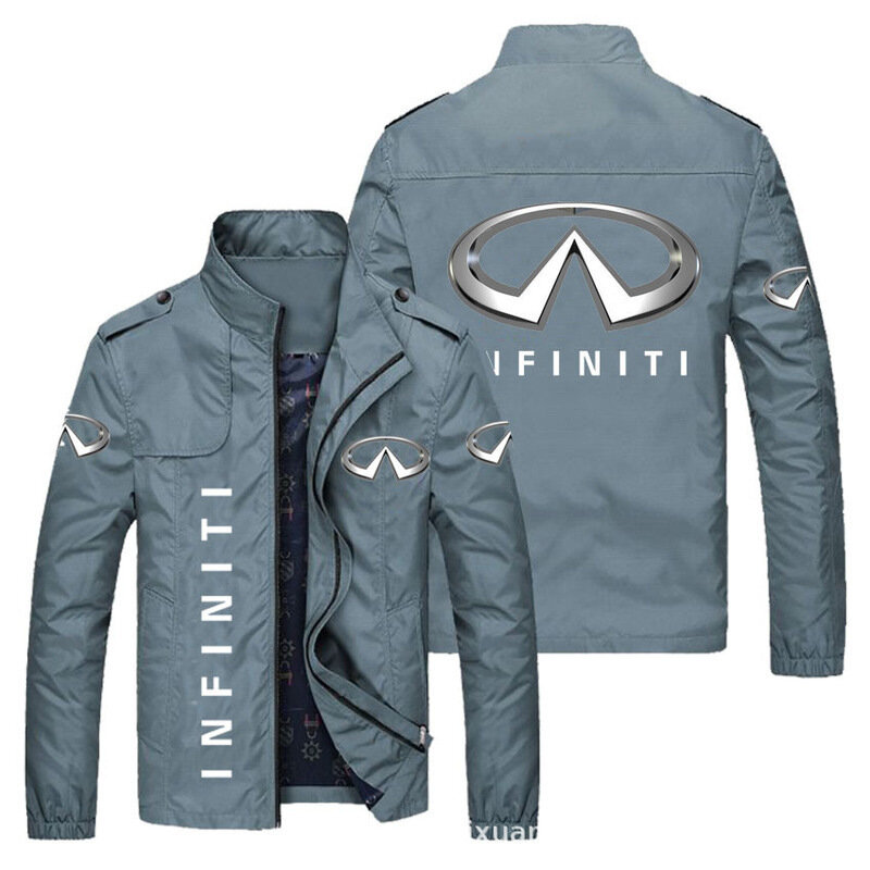 Spring and Autumn New Men's Infiniti Car Logo Printed Jacket Outdoor Fitness Jogging Men's Sports Jacket