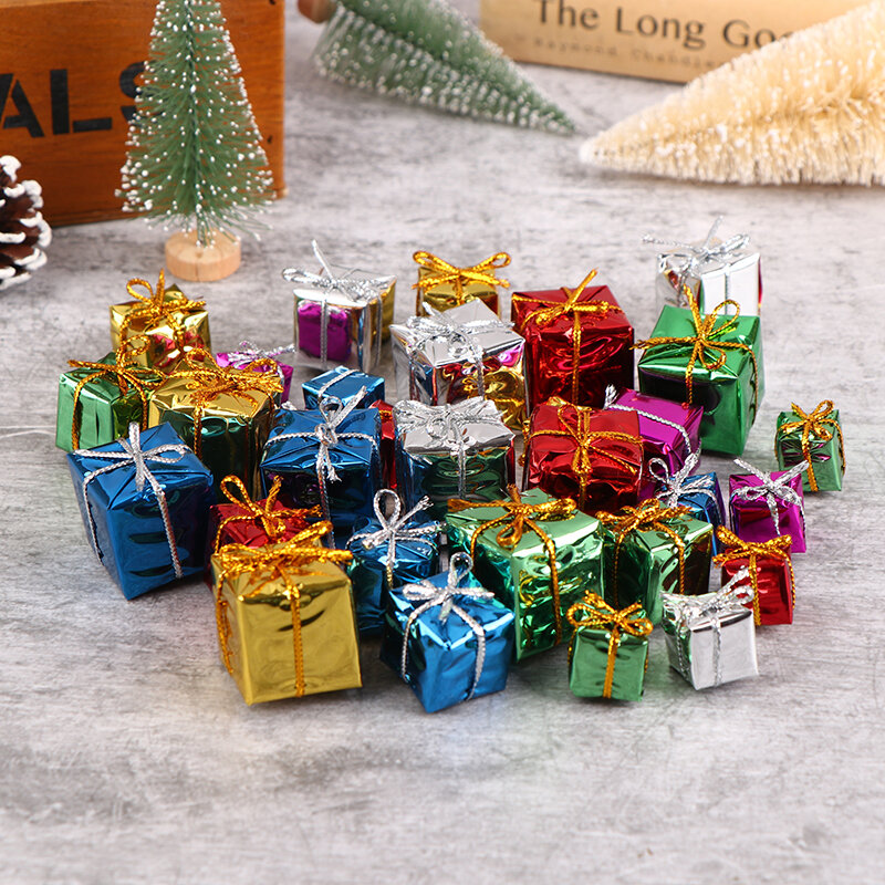Casa de muñecas en miniatura, caja de regalo de Navidad, 10 piezas, decoración de muebles