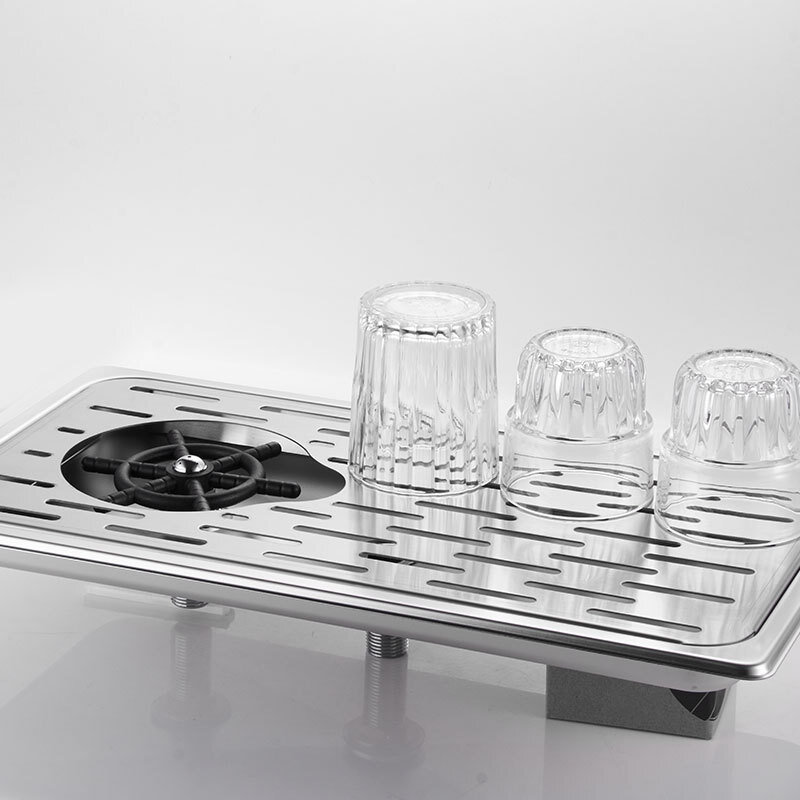 Hogedruk Huishoudelijke Commerciële Bar Roestvrij Staal Metalen Automatische Kraan Glas Rinser Cup Wasmachine Voor Gootstenen