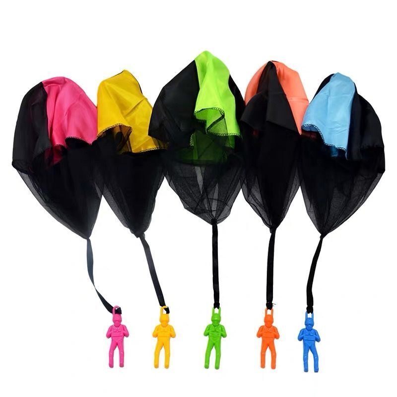 5Set Kids Hand Throwing Parachute Toy For Children's Educational Parachute With Figure Soldier Outdoor Fun Sports Play Game