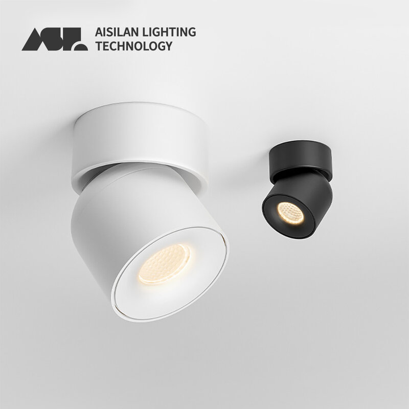 Aisilan-Luz embutida LED em superfície, Luz de teto interior, 7W, 9W, CRI97, Regulável, Ângulo ajustável, Corredor, Sala de estar, Foyer