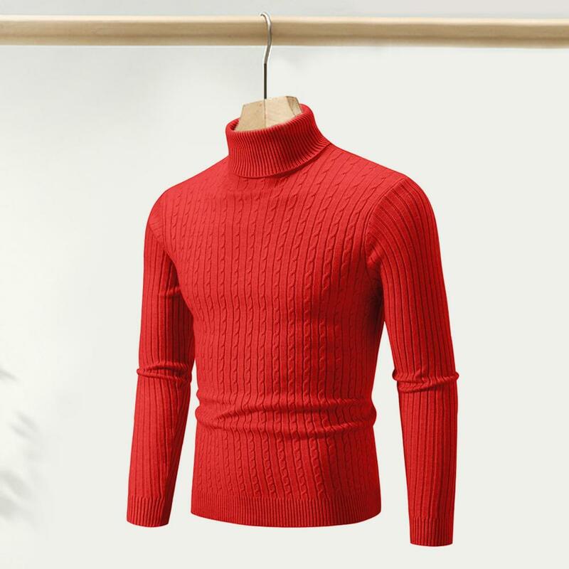 Autumn Winter Men's Turtleneck Sweater Men's Knitting Pullovers Rollneck Knitted Sweater Warm Men Jumper Slim Fit Casual Sweater