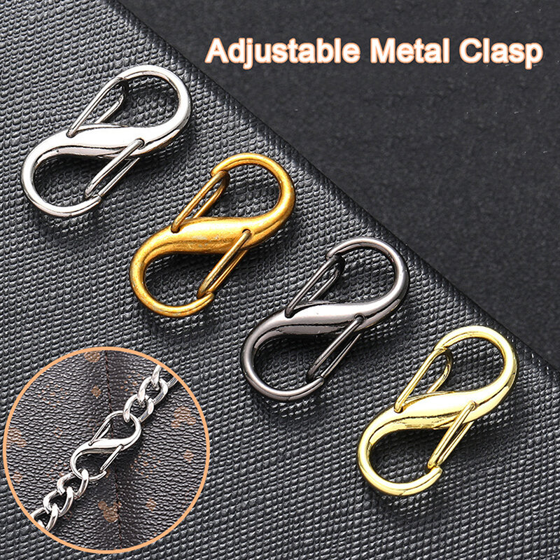 2pcs Chain Bag Adjustable Metal Clasp Removable Buckle Bag Accessory Chain Extension Shortening S Type Shape Clasp
