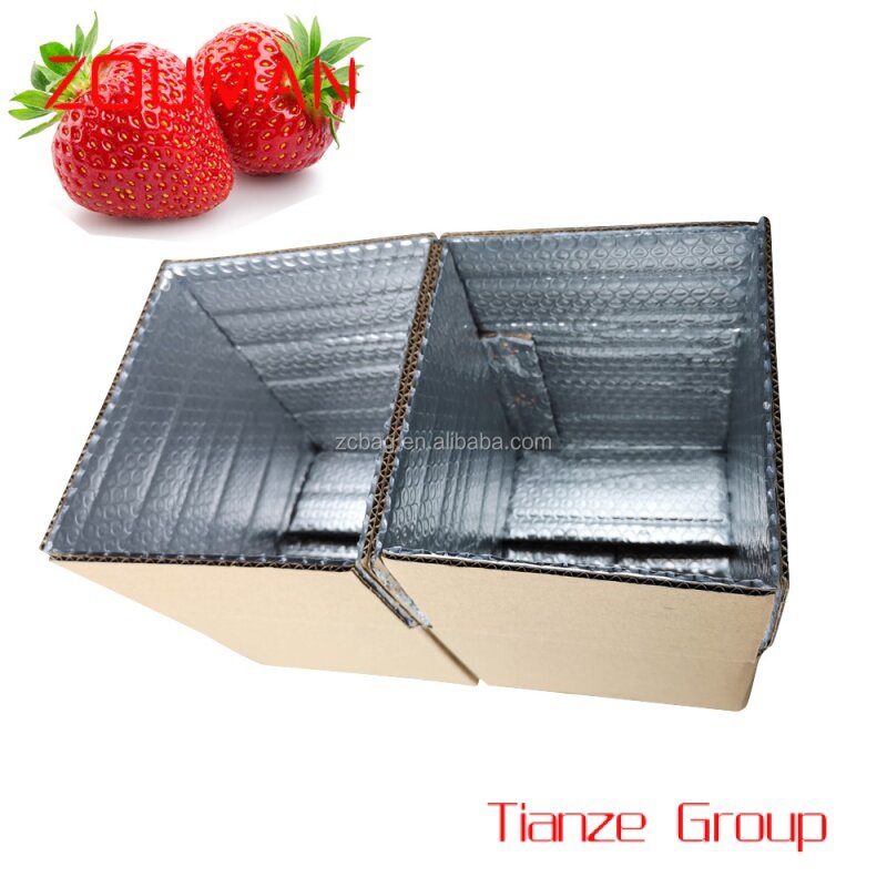 Custom , corrugated carton box pattes de poulet cool isolation packaging tin box flip cover cooler box thermal insulated