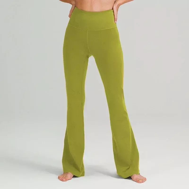 LU-Pantalon évasé d'entraînement pour femme, leggings de yoga, super extensible, taille haute, vêtements de sport