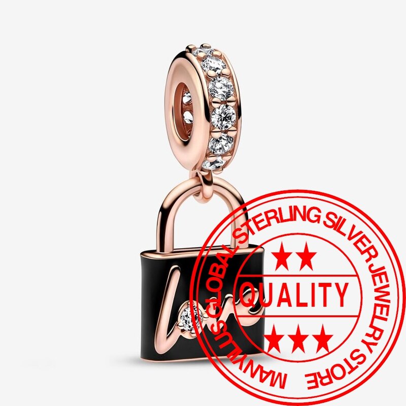 S925 Sterling Silver Charm Bracelet, Coração Em Forma, Balão Bell Cadeado, Mar Shell Beads, Presente Da Jóia, Original Fit, Novo