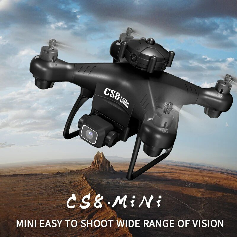 Cs8 mini drone 4k 6k doppel kamera hd profession elle hindernis vermeidung 360 rc weitwinkel einstellbar esc rc quadcopter spielzeug