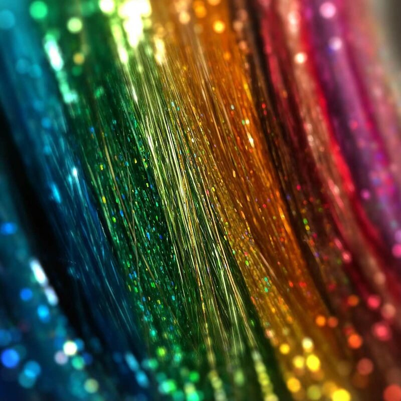 Arcobaleno colorato lucido fili Glitter capelli Tinsel Kit oro seta capelli Glitter String estensioni accessori per le donne copricapo