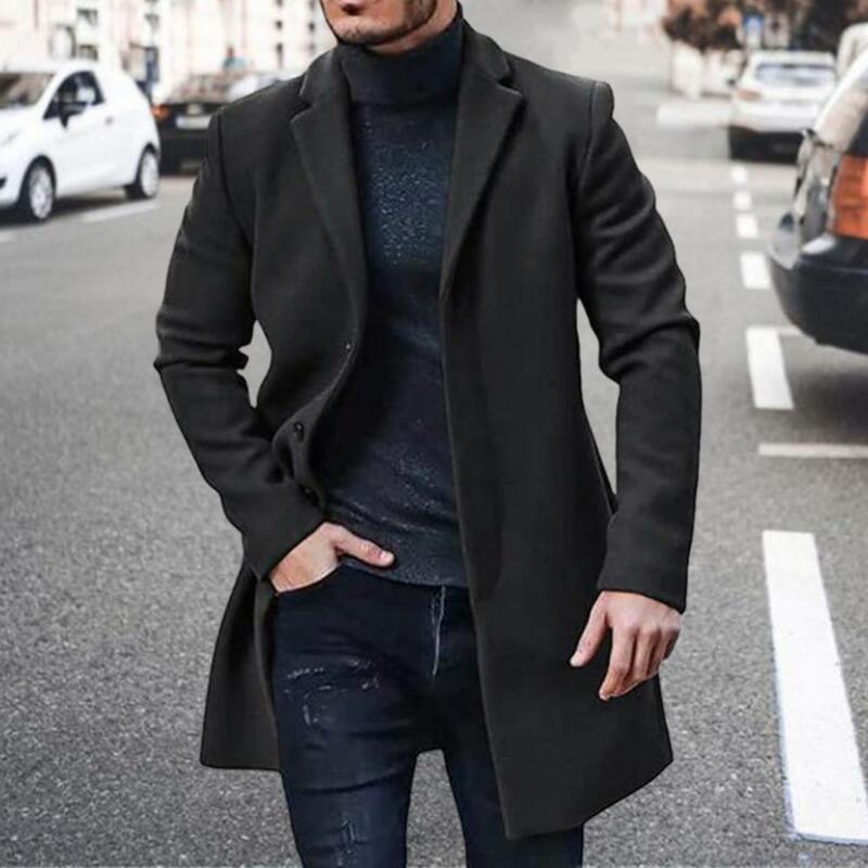 Giacca sportiva da uomo morbida cappotto da uomo tinta unita manica lunga con risvolto cappotto Casual giacca ampia per autunno inverno per uomo