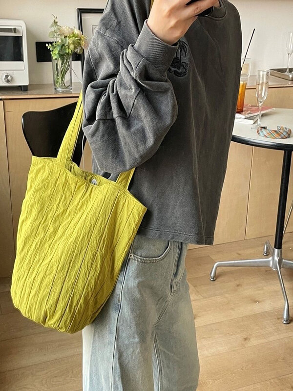 Lässige Mode tasche für Frauen Shopper Handtaschen Umwelt speicher wieder verwendbare Schulter Einkaufstasche Schult aschen Mädchen