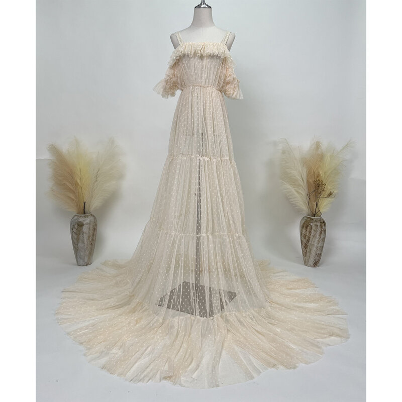 Женское свадебное платье с оборками Don & Judy, элегантное фатиновое платье для выпускного вечера, платье для беременных женщин, реквизит для фотосессии