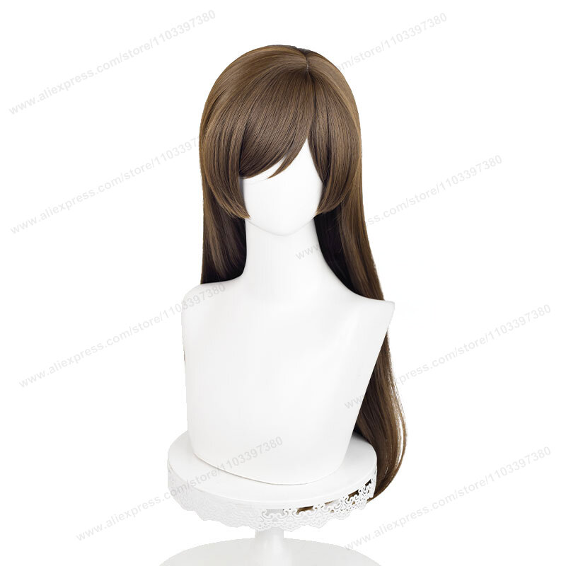 Wig Cosplay Anime Momozono Nanami 70cm Wig Cosplay coklat panjang lurus rambut sintetis tahan panas