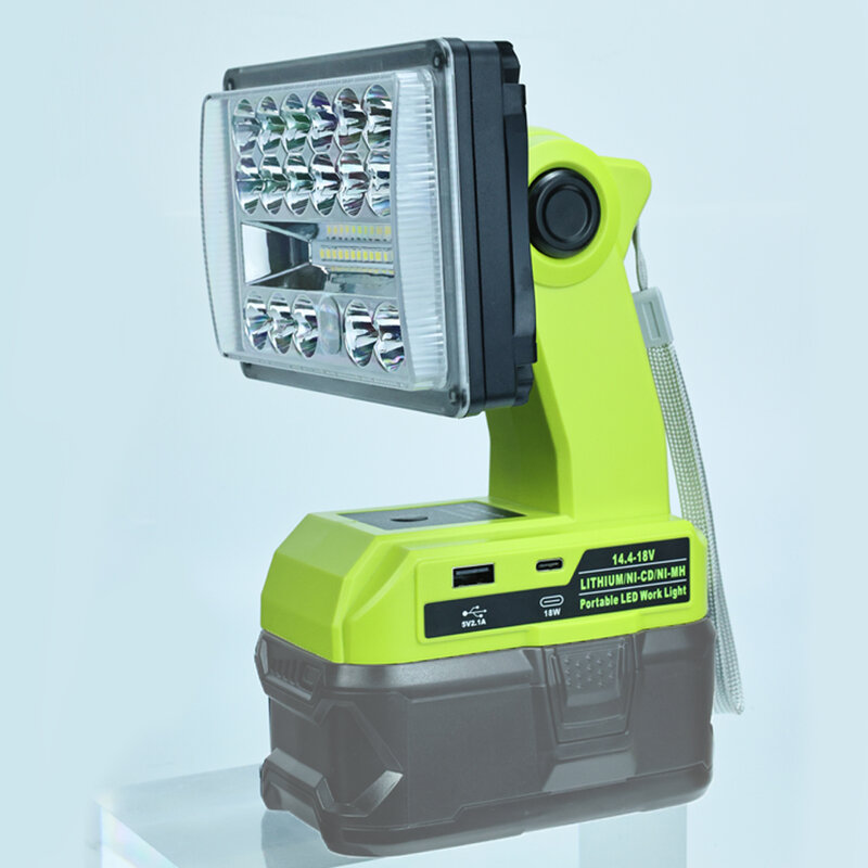 5 Inch 28W Led Lamp Work Light Flashlight Tool Light 2000LM for Ryobi 14.4-18V Li-ion Battery