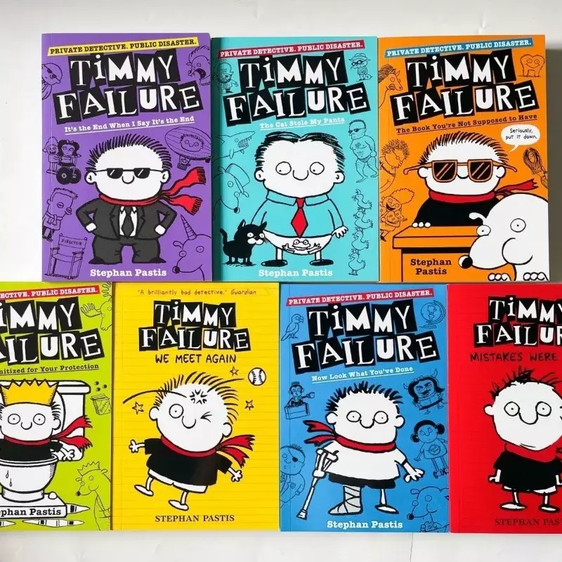 7 książek z serii Timmy niepowodzeń dzieci z angielską historią do czytania dla dzieci detektyw zabawny rozdział fikcja