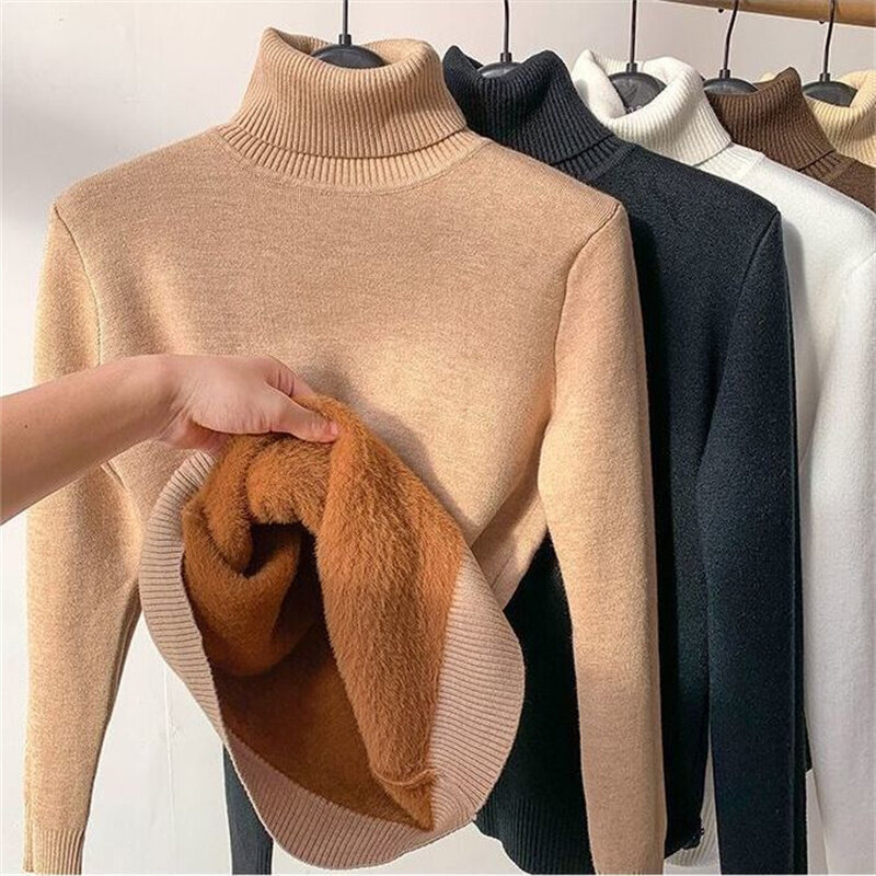 Winter Thicken Sweater Women Pullover Sueter Warm Sweaters Woman Clothes Knitwear Ropa Mujer Blusa Turtleneck Knitted Top Jumper