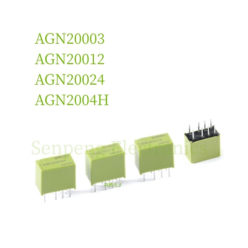 5 buah/lot gratis ongkos kirim merek baru asli relay AGN20003 AGN20012 AGN20024 AGN2004H 8-pin miniatur sinyal DC elektromagnetik