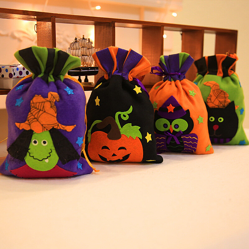 Сумка на шнурке для конфет на Хэллоуин, подарок для вечевечерние, милая детская сумка на шнурке, украшение на Хэллоуин