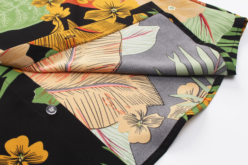 Setelan 2 potong motif bunga untuk pria, kemeja berkancing kasual motif Hawaii, pakaian liburan musim panas, celana pendek lima perempat