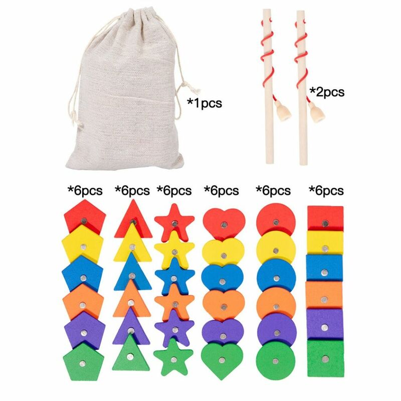 Drewniany kubek do klasyfikacji kolorów magnetycznych dla dzieci geometryczne poznanie gra wędkarska wczesnej edukacji zabawki edukacyjne