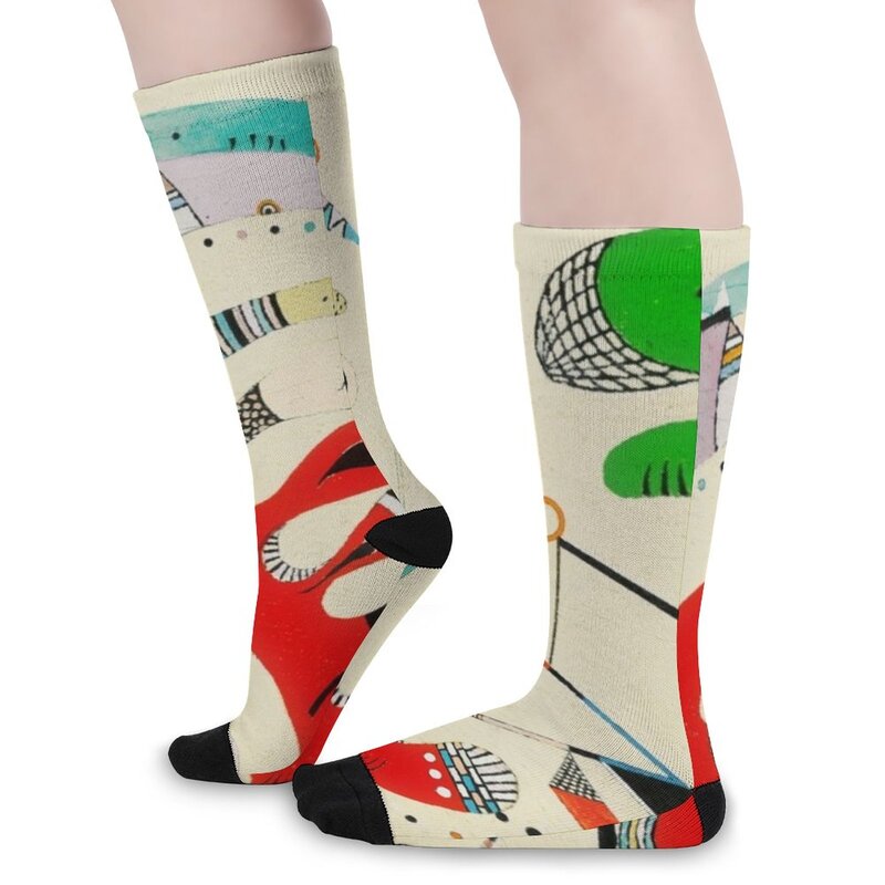 Wassily Kandinsky Abstract Art Vert et Rouge Socks Men's winter socks compression stockings for Women