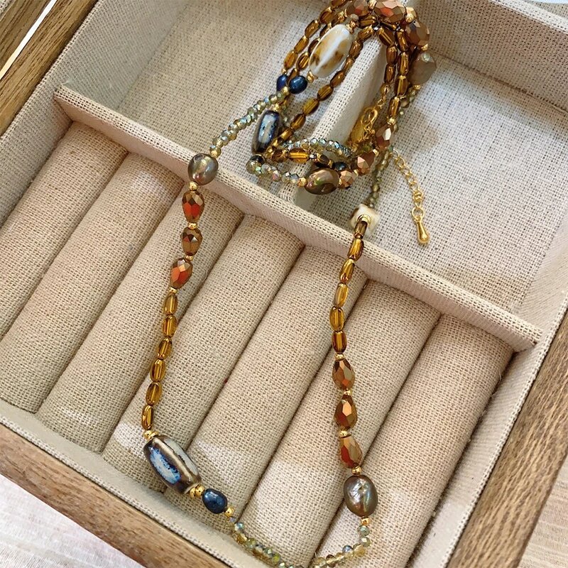 Mode Senior Temperament Naturstein Perlen Halsketten für Frauen Mädchen Geschenk Party Schmuck Accessoires