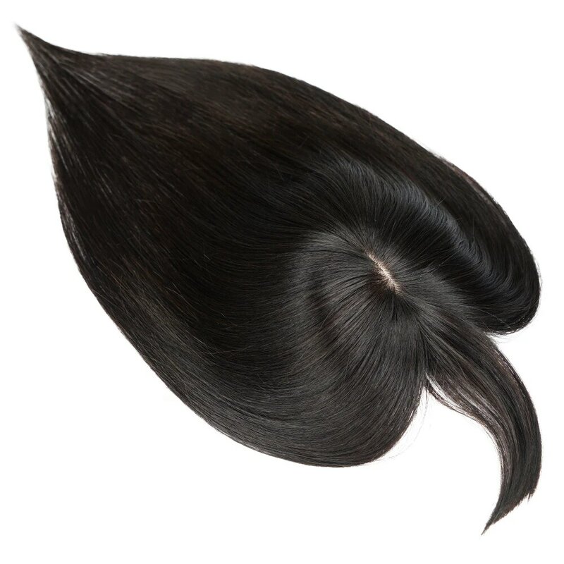 Doreen13 * 13Cm 10 "12" 16 "Topper Potongan Rambut dengan Poni 100% Ujung Rambut Manusia Remy Asli untuk Wanita dengan Rambut Tipis Coklat Alami