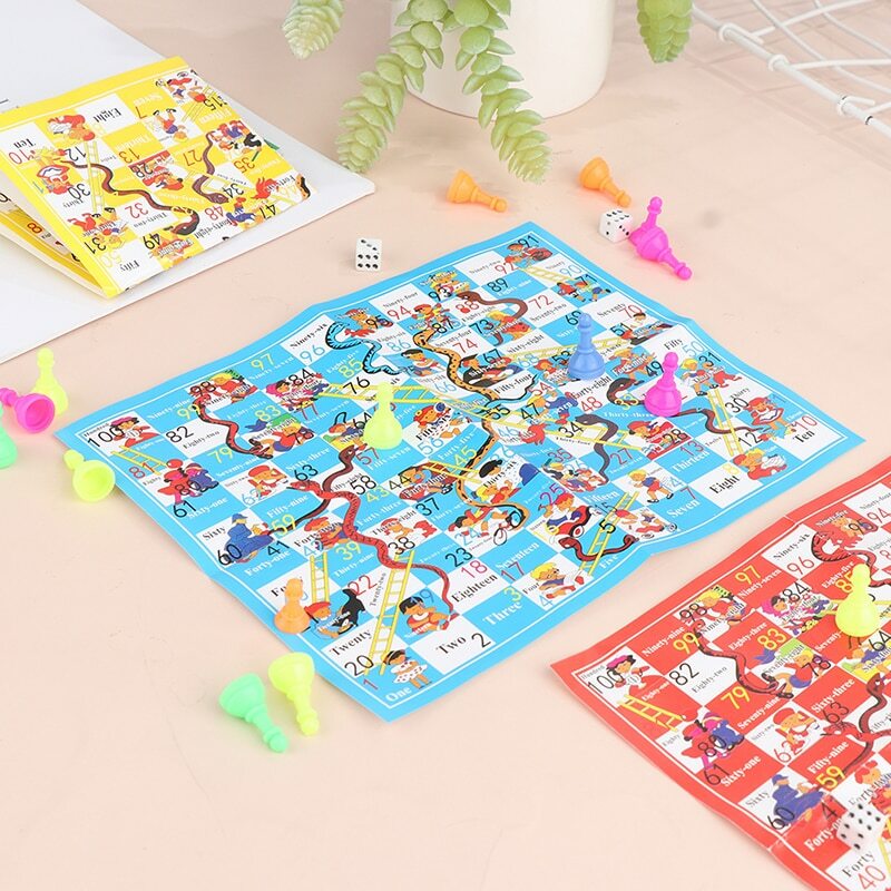 Snake Ladder Plastic Vlucht Schaken Set Draagbare Family Party Board Games Speelgoed Voor Kinderen Voor 2-4 Spelers