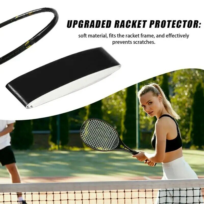 Cinta protectora de cabeza de raqueta de tenis, pegatina de protección de raqueta de PU sin costuras, pegatinas de marco de raqueta gruesas resistentes al desgaste