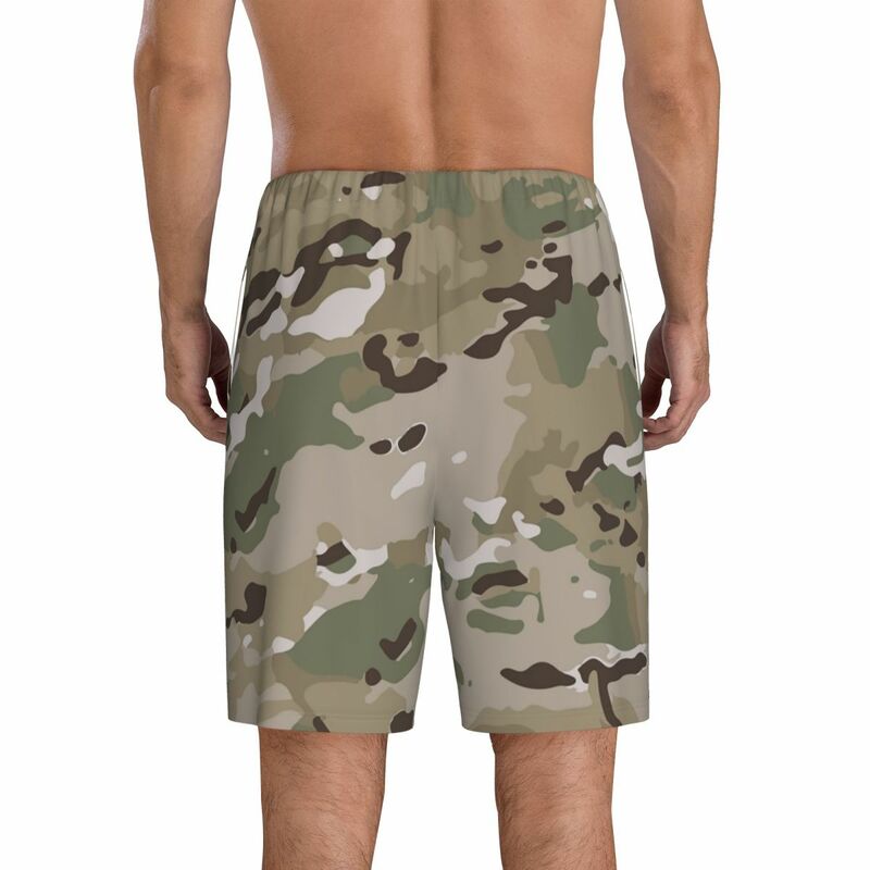 Benutzer definierte Multi cam Camouflage Pyjama Bottoms für Männer Camo Lounge Schlafs horts Kordel zug Nachtwäsche pjs mit Taschen