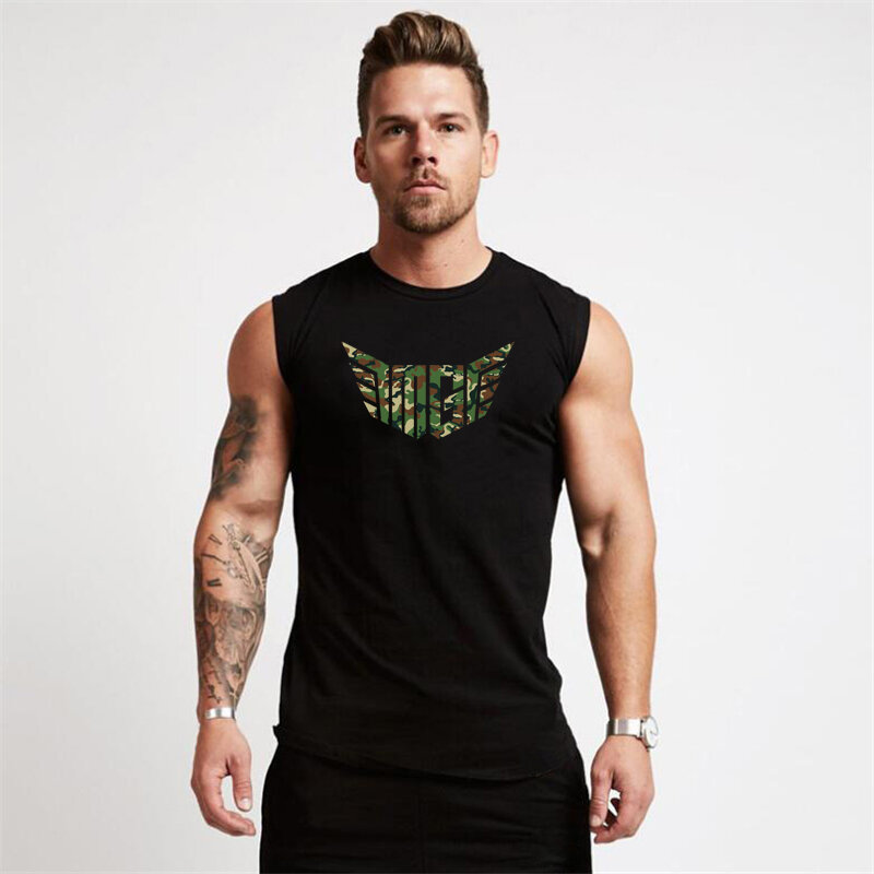 Marke Fitness Fitness ärmellose Baumwolle lässig Mode Hip Hop Tank Tops Herren Bodybuilding Muskel Sommer atmungsaktive Baumwolle T-Shirt