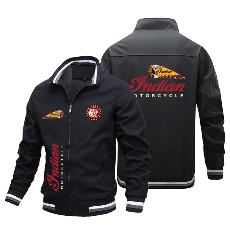 Jaqueta de beisebol indiana impressa fina, jaqueta bombardeiro motocicleta, moda piloto, primavera e outono, oferta especial