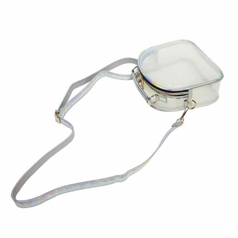 Bandolera transparente para mujer y niña, bolso de hombro, Forma ovalada de Color caramelo, Mini bolsas transparentes para teléfono
