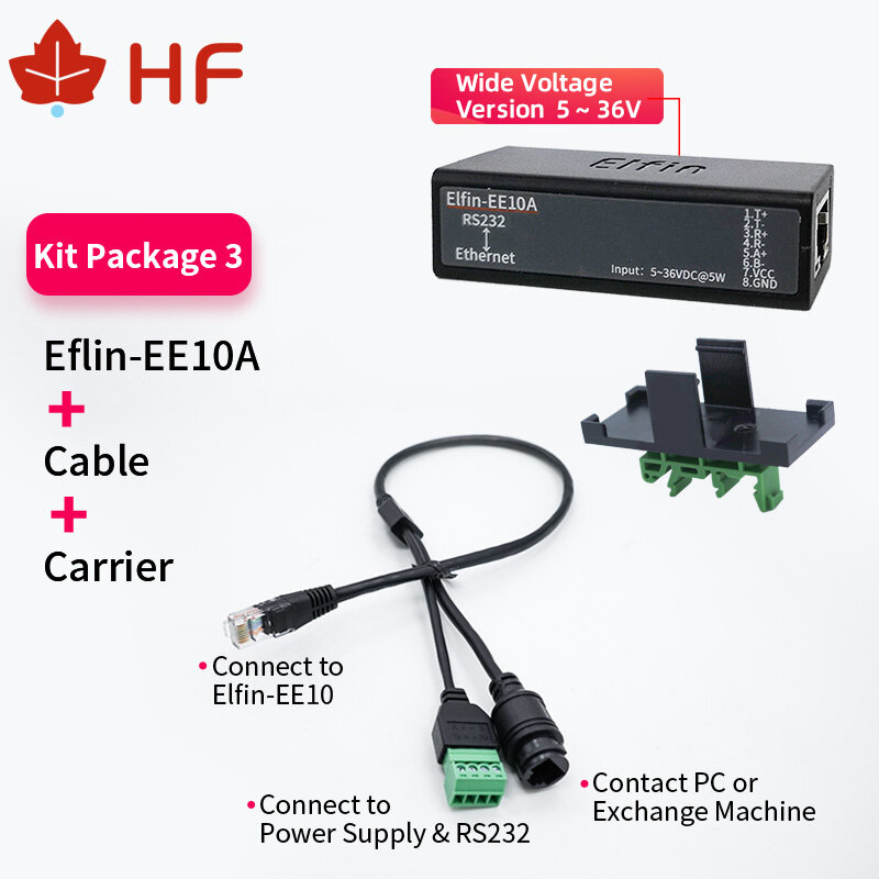 Elfin-ee10a Rs232 Modbustcp tunggal ke Ethernet/http Ee10a Elfin-ee10a Rs232 tunggal Se