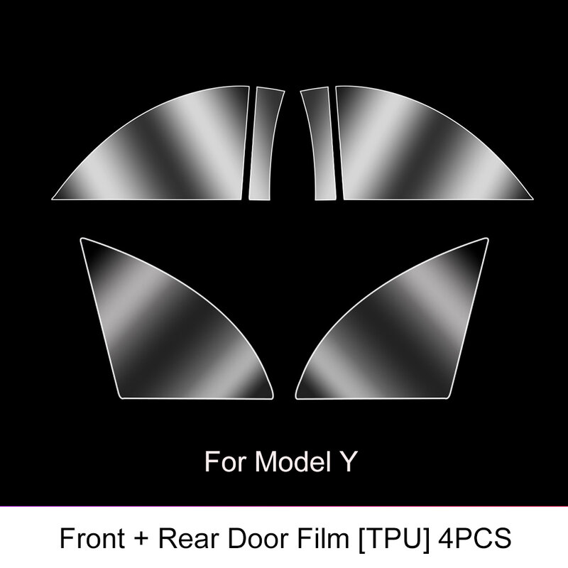 Untuk Tesla MODEL 3/Y 2017-2024 pelapis pelindung pintu belakang pintu depan lapisan pelindung tak terlihat pakaian mobil Film TPU Dekorasi Aksesori khusus