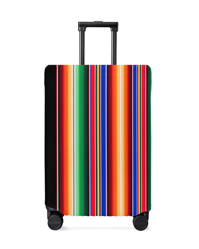 Strisce messicane strisce colorate stampa copertura per bagagli da viaggio copertura elastica per bagagli custodia per valigia copertura antipolvere accessori da viaggio