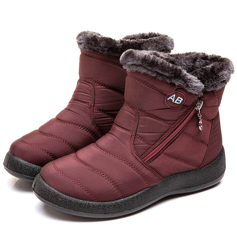 Botas impermeáveis para mulheres, sapatos femininos, manter aquecido, botas de neve, zíper de luxo, inverno, 2022