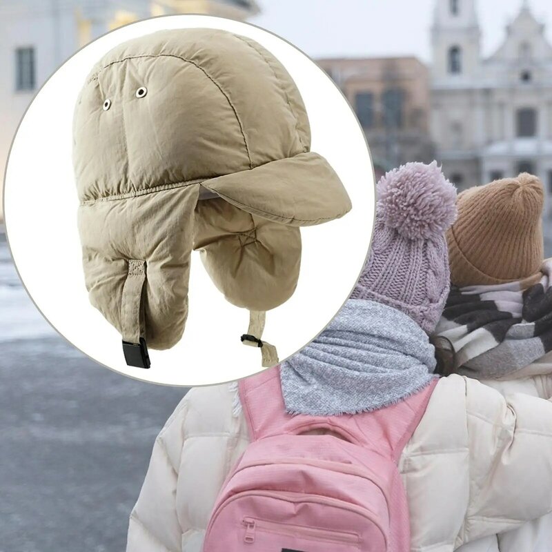 Hat with Earflaps Warm Hat Cap for Women Ear Protection Filled Hat Winter Hat for Outdoor Camping Biking Cold Weather Adults