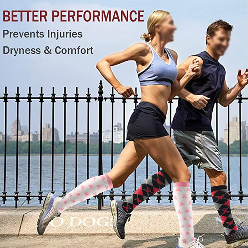 5/6/7 Double Compression Socks For Men Women Running Football Fitness Cycling Sports Socks Varicose Veins Swelling Elastic Socks