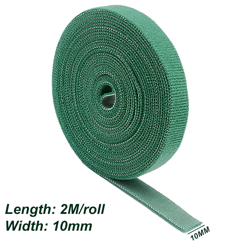 5 Rolls Nylon Plant Ties Reusable Green Garden Plant Bandage Cable Ties Self Adhesive Plant Fastener Tape for Tying Plants