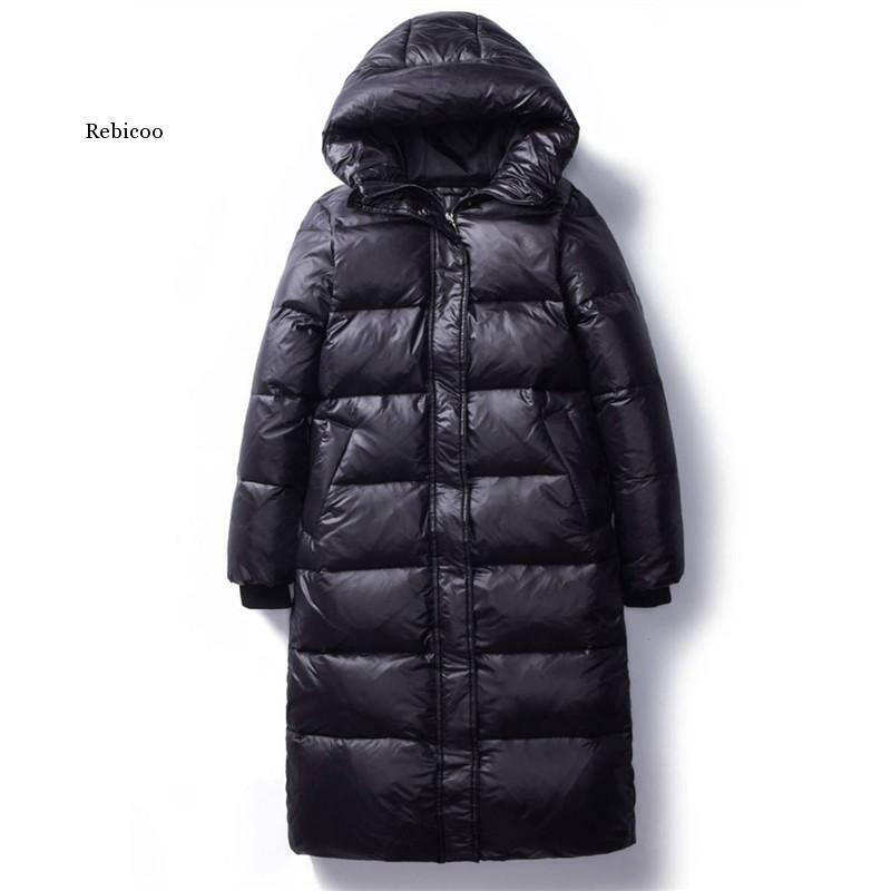 Giacche invernali in piumino di cotone 2022 abbigliamento donna parka lungo cappotti invernali caldi con cappuccio Slim cappotti neri femminili